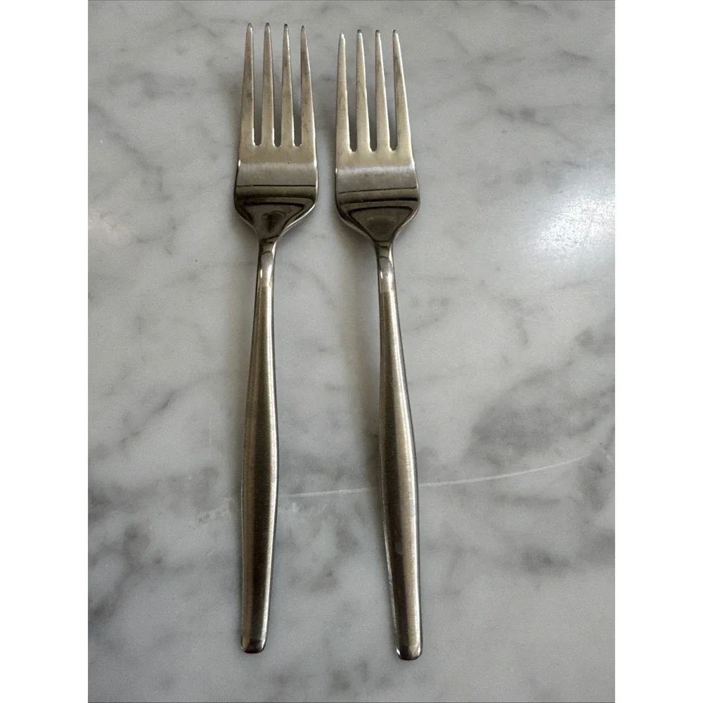 Gorham Silver Autumn Mist Stainless Salad Forks Set of 2